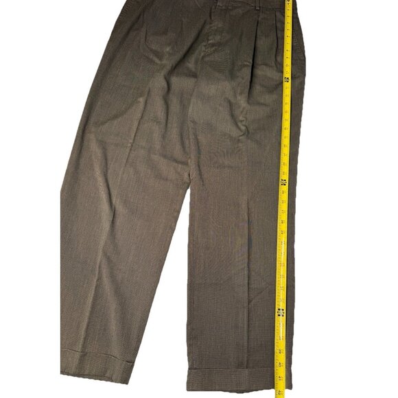 Alan Flusser Men's Dress Pants 38x30 Brown Wool Blend Pleated Classic Fit - Picture 6 of 7
